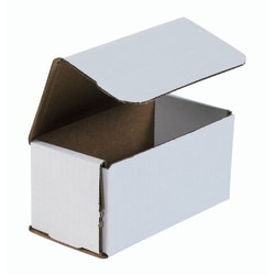 Partners Brand White Corrugated Mailers, 6in x 3in x 3in, Pack Of 50