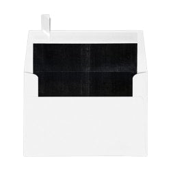 LUX Foil-Lined Invitation Envelopes A4, Peel & Press Closure, White/Black, Pack Of 50