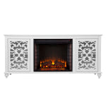 SEI Furniture Maldina Electric Fireplace, 26-1/2inH x 58inW x 15inD, White