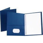 Oxford Twin-Pocket Portfolio With Fasteners, 8 1/2in x 11in, Blue, Pack Of 25