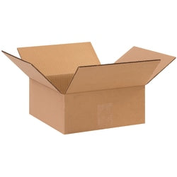 Partners Brand Flat Corrugated Boxes, 10in x 10in x 4in, Kraft, Pack Of 25