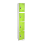 Alpine AdirOffice 4-Tier Steel Locker, 72inH x 12inW x 12inD, Green