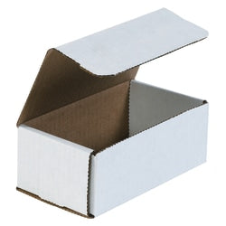 Partners Brand White Corrugated Mailers, 6 1/2in x 3 5/8in x 2 1/2in, Pack Of 50