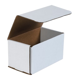 Partners Brand White Corrugated Mailers, 7in x 4in x 4in, Pack Of 50