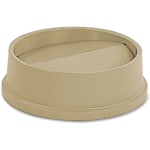 Rubbermaid Untouchable Round Plastic Swinging Top Lid, 16 1/8in, Beige