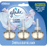 Glade PlugIns Scented Oil Variety Pack, Clean Linen, 2.01 Oz, Yellow, Pack Of 3