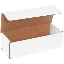 Partners Brand White Corrugated Mailers, 10in x 4in x 3in, Pack Of 50