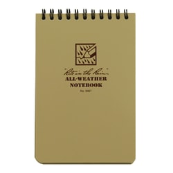 Rite In The Rain All-Weather Spiral Notebook Kit, 4in x 6in, Grid Ruled, 50 Sheets, Tan