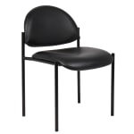 Boss Office Products Padded Stacking Chair, Caressoft Vinyl, Black