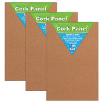 Flipside Cork Panels, 12-1/2in x 26in, Natural, Pack Of 3 Panels