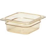 Cambro H-Pan High-Heat GN 1/6 Food Pans, 2inH x 6-3/8inW x 6-15/16inD, Amber, Pack Of 6 Pans