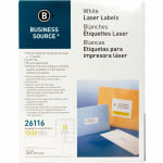 Business Source Bright White Premium-quality Shipping Labels - 2in Width x 4in Length - Permanent Adhesive - Rectangle - Laser, Inkjet - White - 10 / Sheet - 100 Total Sheets - 1000 / Pack - Lignin-free, Jam-free