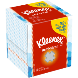 Kleenex 3-Ply Soothing Lotion Tissues, White, 60 Tissues Per Box, Carton Of 27 Boxes