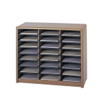 Safco Value Sorter Steel Corrugated Literature Organizer, 24 Compartments, Medium Oak