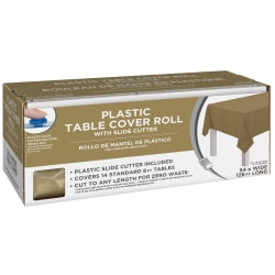 Amscan Boxed Plastic Table Roll, Gold, 54in x 126'