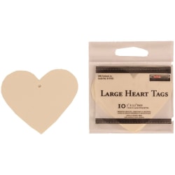 JAM Paper Gift Tags, 3in x 2 1/2in, Ivory Heart, Pack Of 10