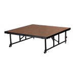 National Public Seating Hardboard Transfix Stage Platform, 16in-24in,  4ft x 4ft, Brown