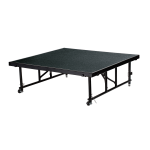 National Public Seating Carpeted Transfix Stage Platform, 4ft x 4ft, Black