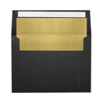 LUX Invitation Envelopes, A7, Peel & Stick Closure, Black/Gold, Pack Of 250