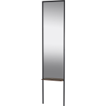 Adesso Monty Rectangular Leaning Mirror, 65-1/8inH x 15inW x 3-1/2inD, Black/Walnut