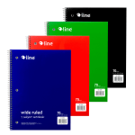 C-Line Wide Rule Spiral Notebooks, 8in x 10-1/2in, 1 Subject, 70 Sheets, Assorted Colors, Case Of 24 Notebooks