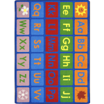 Joy Carpets Kids Essentials Rectangle Area Rug, Any Day Alphabet, 5-1/3ft x 7-33/50ft, Multicolor