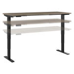 Bush Business Furniture Move 40 Series Electric 72inW x 30inD Electric Height-Adjustable Standing Desk, Modern Hickory/Black, Standard Delivery