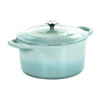 Crock-Pot Artisan 7-Quart Cast Iron Dutch Oven, Aqua Blue