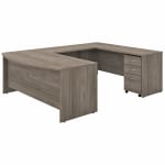 Bush Business Furniture Studio C 72inW U-Shaped Corner Desk With Mobile File Cabinet, Modern Hickory, Standard Delivery