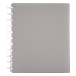 TUL Discbound Student Notebook With Poly Cover, Letter Size, 3-Subject, Narrow Ruled, 75 Sheets, Gray