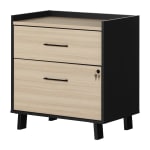 South Shore Kozack 28-3/4inW x 18-1/4inD Lateral 2-Drawer File Cabinet, Soft Elm/Matte Black