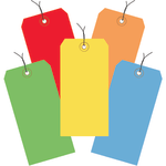 Partners Brand Shipping Tags, Prewired, 100% Recycled, 4 3/4in x 2 3/8in, Assorted Colors, Case Of 1,000