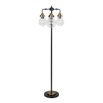 LumiSource Sherlock Floor Lamp, 64-1/2inH, Dark Copper Brass/Matte Black