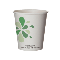 Highmark ECO Compostable Hot Coffee Cups, 10 Oz, White, Pack Of 500