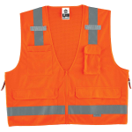 Ergodyne GloWear Safety Vest, Surveyors 8250Z, Type R Class 2, 4X/5X, Orange