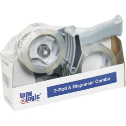 Tape Logic Crystal Clear Tape With 2in Top Sealing Gun Carton Sealing Dispenser, 3in Core, 2in x 55 Yd., Clear