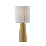 Adesso Callie Table Lamp, 26inH, White Shade/Beige Base