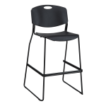 Lorell Heavy-Duty Bistro Stack Chairs, Black, Set Of 2