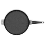 The Rock 12.5-Inch Pizza Pan/Flat Griddle with T-Lock Detachable Handle - Dishwasher Safe - Oven Safe - Black