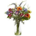 Nearly Natural Spring Garden 24inH Plastic Floral Arrangement With Vase, 24inH x 17inW x 17inD, Multicolor