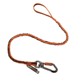 Ergodyne Squids 3109F(x) Double-Locking Single-Carabiner Tool Lanyards With Swivels, 25 Lb, 48in, Orange/Gray, Pack Of 6 Lanyards