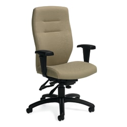 WorkPro 4000 Series Multifunction Ergonomic Mesh/Fabric High-Back Executive Chair, Gray/Black, BIFMA Compliant