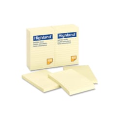 Business Source Yellow Adhesive Notes - 3in x 3in - Square - 100 Sheets per Pad - Unruled - Yellow - Self-adhesive, Removable - 12 / Pack - Recycled