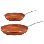 Better Chef Ceramic-Coated Non-Stick Fry Pans, Copper, Set Of 2 Pans