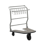 Suncast Commercial Nesting Luggage Cart, Carpet Bottom, 37-1/2inH x 27inW x 27inD, Silver