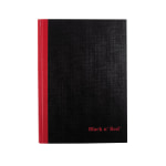 Black n Red Notebook/Journal, 8 1/4in x 5 7/8in, 192 Pages (96 Sheets), Black/Red (E66857)