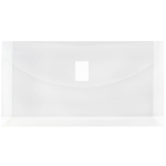 JAM Paper #10 Plastic Envelopes, Hook and Loop Closure, Clear, Pack Of 12