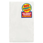 Amscan 2-Ply Paper Guest Towels, 7-3/4in x 4-1/2in, Frosty White, 40 Towels Per Pack, Set Of 2 Packs