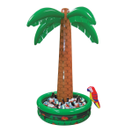 Amscan Summer Luau Jumbo Palm Tree Inflatable Cooler, 72in x 12in, Multicolor