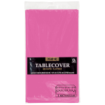 Amscan Plastic Table Covers, 54in x 108in, Bright Pink, Pack Of 9 Table Covers